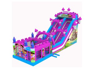 Pink Dora Inflatable Slide Combo,Inflatable Bounce House With Slide BY-IC-003