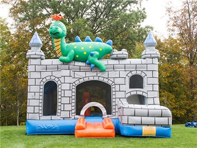 Cheap Commercial Dragon Inflatable Combo,Brick Inflatable Bounce With Slide BY-IC-024