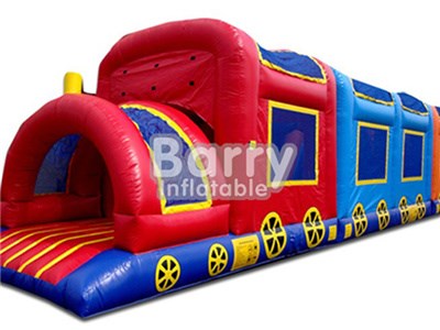 popular train inflatable obstacle course for kids inflatable train for sale BY-OC-059