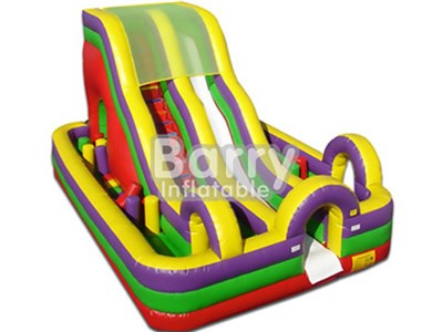 CE 0.55mm PVC giant park Inflatable obstacle course slide for kids BY-OC-060