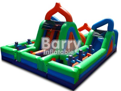 Commercial design obstacle course equipment with slide China fatory BY-OC-069