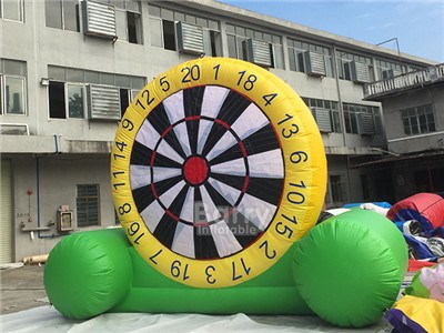 yellow and green Inflatable football darts board for outdoor sport game BY-SG-102