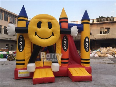 Happy Face Crayon Inflatable Bouncer Smile Face Inflatable Combo BY-IC-067