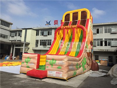 China Guangzhou Yellow Inflatable Slide Commercial Dry Adult Dry Slide Supplier BY-DS-108