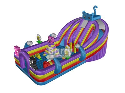 New Design Inflatable Cat Animal Bouncer Castle Inflatable Jumping Combo