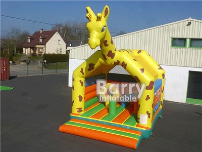 Outdoor jumping pad kids bounce houses 0.55mm pvc inflatable giraffe bouncy castle for children BY-BH-074