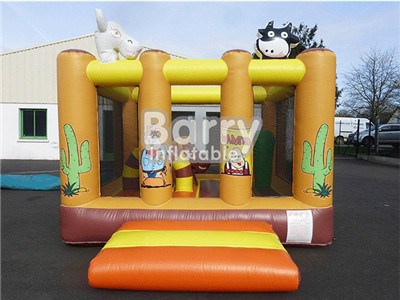 Cowboy Inflatable Bounce House for party, Farm Animal Inflatable Bouncy Castle for sale BY-BH-069