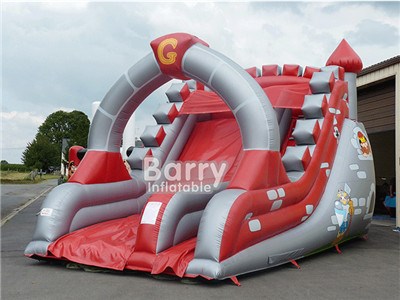 China Red Color Inflatable Slide Dual Inflatable Water Slide For Kids Game  BY-DS-122