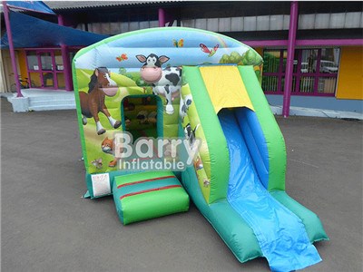 Cheap commercial Farm Theme Inflatable Bouncing Castle Slide Combo For Kids  BY-IC-075